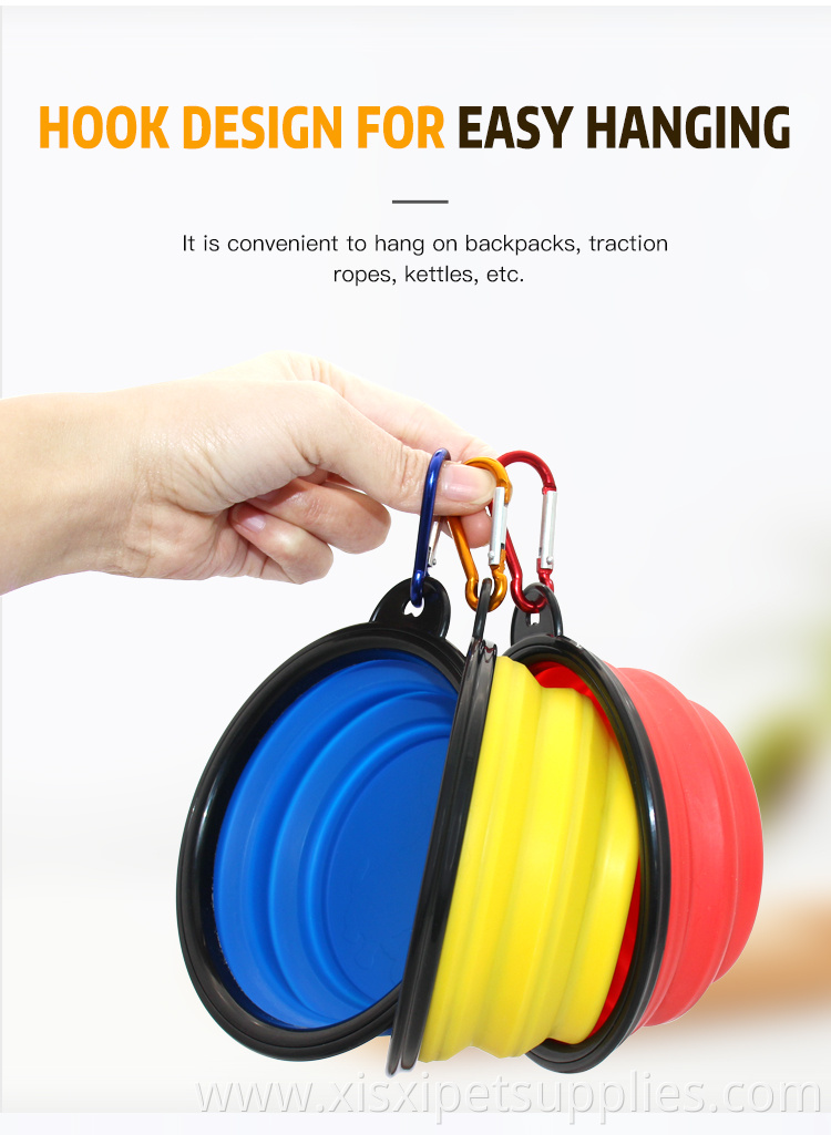 Factory Wholesale Outdoor Travel Portable Foldable Dog Water Food Bowl Collapsible Pet Dog Bowl